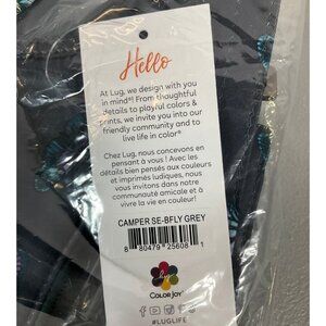 Lug Camper SE Crossbody Bag - Unisex Grey Butterfly Print with Dual-Zone Compart